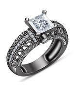 14K Black Gold Over 1.50 CT Simulated Diamond Womens Engagement & Wedding Ring - $79.03