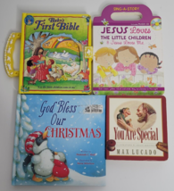 4 Christian Children Board Book Lot Jesus Songs w/CD God Bless Christmas Bible - £8.59 GBP