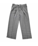 IZOD POLYNSIC 40 X 30 Light Gray Plaid Stretch Dress Pants W/Cuffs - $44.25 CAD