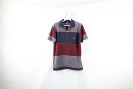 Vintage 80s Le Tigre Mens Medium Striped Color Block Terry Cloth Polo Shirt USA - £46.42 GBP