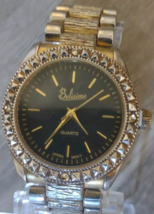 Belisimo Black Face Silver/Gold Tone Stainless Steel Men&#39;s Wrist Watch - $370.91 MXN
