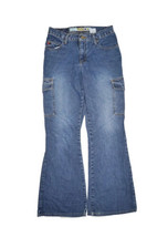 Mudd Jeans Womens 7 Flare Bell Bottom Dark Wash Denim y2k Cargo Pockets ... - £37.91 GBP