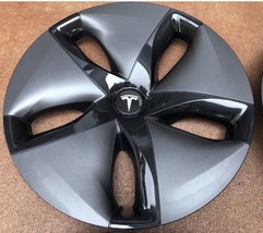 OEM 2018 Tesla Model 3 18&quot; Aero Hubcap Wheel Cover #1044231-B Free S&amp;H Dark Gray - £74.71 GBP
