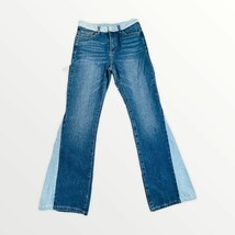 Shein Two Toned Flare Blue Boho Jeans Size Medium/6 - £23.45 GBP