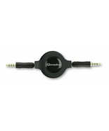 Qmadix Einziehbar 3.5mm Aux Audio Kabel, Schwarz - £6.65 GBP