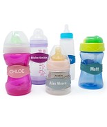 Baby Bottle Bands - 3 Personalized Bottle Labels - Sippy Cup Name Labels Daycare - $18.99