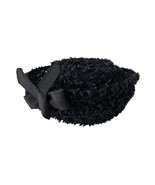 Vintage Mr. Paul Black Cello Straw Women&#39;s Bumper Hat Navy Blue Size 21.5 - €21,48 EUR