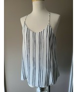 RW &amp; CO. Ladies Top Size Small White/Black Stripes Thin Straps Spring *F... - £11.85 GBP