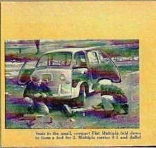 1958 Magazine Picture Fiat Multipla Compact Car Seats Fold Down To Make Bed - $8.02