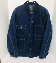 Vintage Carhartt Denim Barn Chore Blanket Lined Jacket Coat Mens XL 60s 70s Era - £186.86 GBP