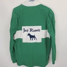 Jack Russell Polo Rugby Long Sleeve Embroidered MEDIUM Shirt Green Dog E... - $49.45