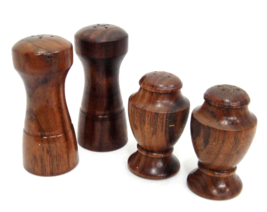 Vintage Black Walnut Salt and Pepper Shakers Lot of 2 Kustom Kraft South Dakota - £13.44 GBP