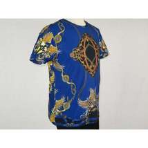 Men Crew T Shirt Makrom Turkey Medallion Chain Floral European 1217-421 Blue new image 4