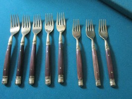 Thailand Flatware Brass And Wooden Handle Brown And Green Pick 1 - £85.50 GBP