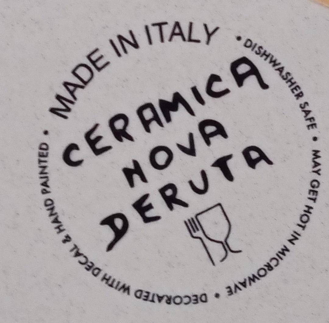 Image 1 of Deruta Ricco Italy Salad Plate Blue Gold Burnt Orange Ceramico Nova Deruta