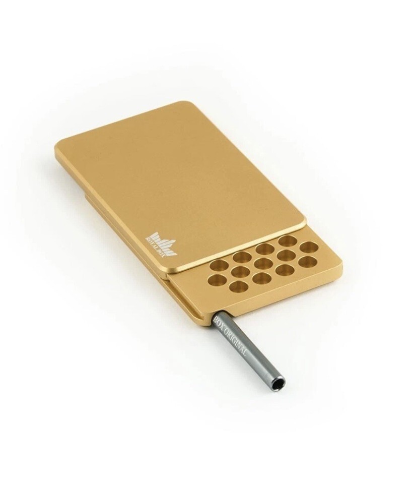 Royal Box Golf Edition Gold 8 Slot Luxury Snuff Box Built in 3” Metal Straw New Item image 6