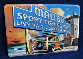 Malibu Pier -*US Made* Full Color Sign - Man Cave Garage Shop Bar Pub Wall Decor - £12.66 GBP