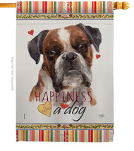 Brindle Boxer Happiness - Impressions Decorative House Flag H110243-BO - £29.64 GBP