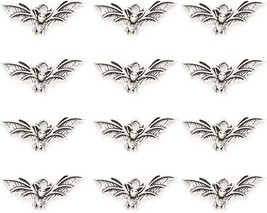 100 Bat Charms Animal Pendants Antiqued Silver Vampire Findings Halloween Drops - £14.28 GBP