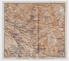 1909 Antique Map Vicinity Of Palestrina Monti Prenestini / Lazio / Italy - £12.16 GBP