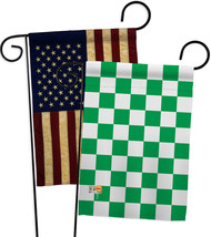 Green Checker - Impressions Decorative USA Vintage - Applique Garden Flags Pack  - £24.96 GBP