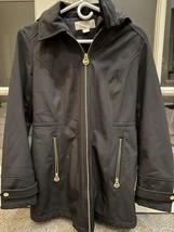 MICHAEL KORS Full Zip Long Soft Shell Jacket Coat Women&#39;s Size Small Black - $39.00
