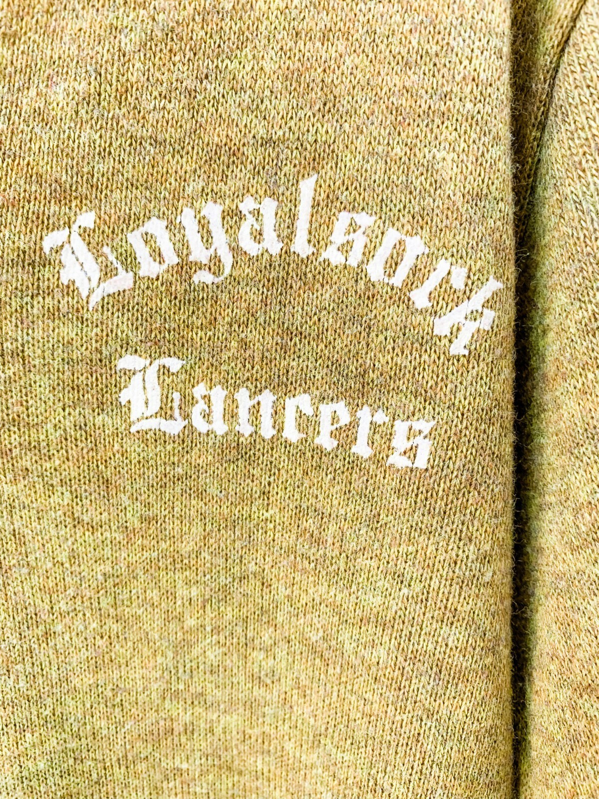 MENS VTG 70s SWEATER M Acrylic Rayon Loyalsock Lancers Football Montoursville Pa Item image 2