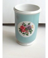 Martha Stewart Everyday Tumbler/Cup  Floral on Blue and White - $10.17 CAD