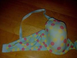 AMBRIELLE LADIES LIGHTLY PADDED/UNDER-WIRE POLKA-DOT BRA-36C-BARELY WORN... - $5.89