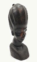 Vintage African Wooden Hand Carved Women Head Tribal Sculpture 8.25&quot; Tall - $35.28