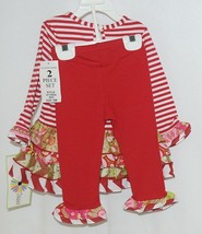 Rare editions Counting Daisies H170094 2 Piece Christmas Outfit Size 18 Months image 2