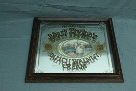 Vintage Imported Van Dyke&#39;s Dutch Walnut Cream Liquor Bar Sign Mirror #2 - £38.18 GBP