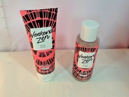 Victoria&#39;s Secret PINK WEEKEND ZEN Body Mist &amp; Body Lotion Red Tea Sage - $28.99