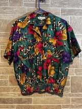 Bechamel Vintage Leopard Tropical Floral Print Blouse Size medium - £14.12 GBP