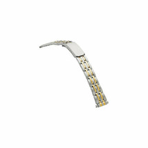 Ladies 12-16mm Two Tone Stainless Spring-End Adjustable Link Band - £28.33 GBP