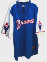 Atlanta Braves Vintage 90s Cooperstown Blue Sewn Pullover Throwbacks Jersey 4XL - £96.92 GBP