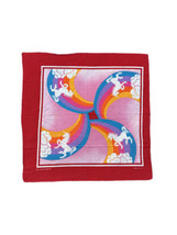 Vintage 80s Rainbow &amp; Unicorns 100% Cotton USA #14193 Bandana Handkerchief 21x21 - £11.09 GBP