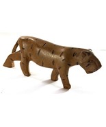 Vintage Besmo Wood Leopard Figurine Hand Carved In Kenya - $674.29 MXN