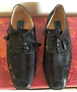 GIORGIO BRUTINI Black Fabric/Leather SQUARE-TOE Oxford Dress SHOES Sz 8M... - $180.03 MXN