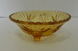 Early American Prescut Amber Yellow EAPC 3 Toed Star of David Vintage Bowl - £13.14 GBP