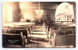 Postcard RPPC Real Photo Interior View Union Church Plymouth Vermont VT - £3.55 GBP