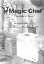 Magic Chef Bread Machine Manual CBM250-2 CBM310 ES1850 TS238A VBM200 VBM200C1 - $21.99