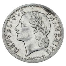 1946-C France 5 Francs XF Condition KM# 888b.3 - $663.87 MXN