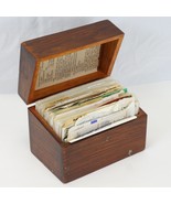Wooden Recipe Card Box  with Recipe Cards and Vintage Advertising - $741.80 MXN