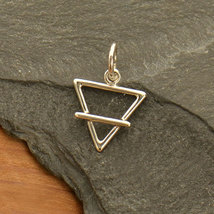 Sterling Silver Earth Element Symbol Charm 16x10mm - $201.02 MXN