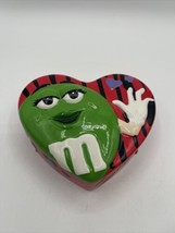 Green M&amp;M&#39;s m&amp;m Valentine 6&quot; Heart Shaped Ceramic Candy Dishes With Lid - £9.61 GBP