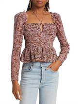 Floral Rouched Long Sleeve Blouse - £41.69 GBP