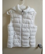 Charter Club Women&#39;s Puffer VEST White Removable Hoodie Size L  - $13.50