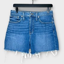 MADEWELL curvy high rise denim cutoff jean shorts size 29 medium wash - £25.29 GBP