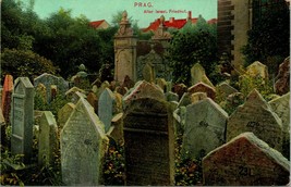 Vtg Cartolina 1910s Praga Cecoslovacchia Altare Israele Friedhof Distrutto WW2 - £86.66 GBP